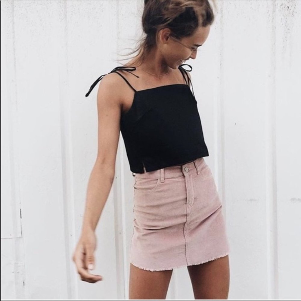 PacSun John Galt Californina Blush Corduroy Mini Skirt Sz S Like‎ New EUC